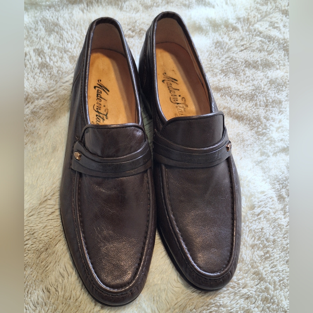 Men's Italian Leather Loafers - 7.5